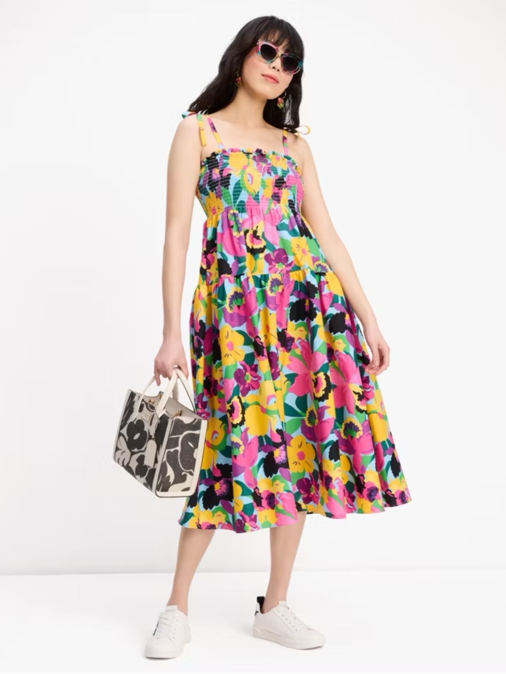 NWOT! Kate Spade outlet Orchid Bloom Smocked Dress L